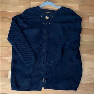 Rd style tie up back navy cardigan